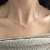 18ct Yellow Gold Natural Diamond Initial R